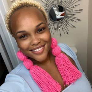 Pink XL Tassel Earrings